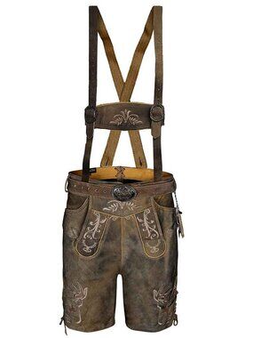 Men’s Suede Lederhosen Oktoberfest German Outfit Klose with Belt